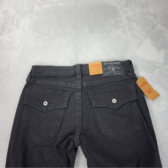 True Religion Ricky Relaxed Straight Men's Black Denim Jeans 34x33 - Picture 10 of 10